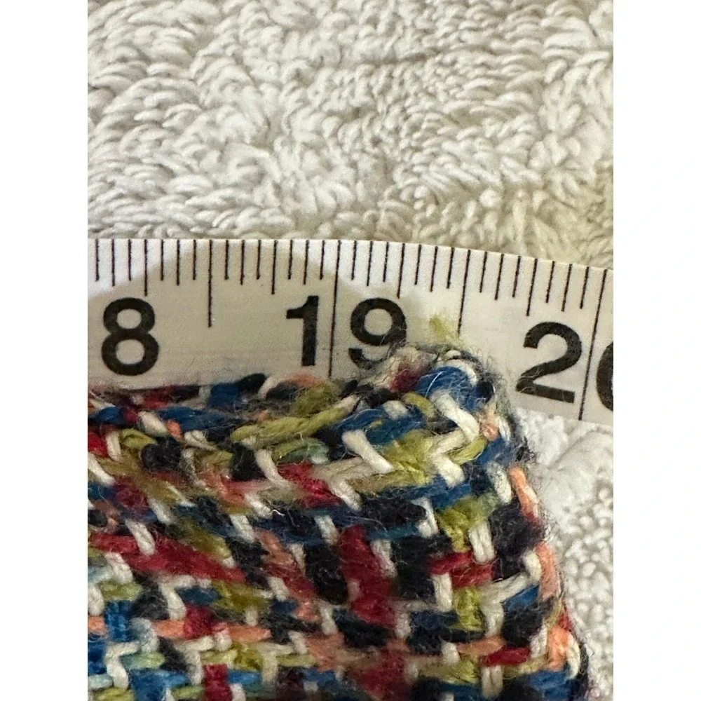 O Oscar by Oscar De La Renta Wool Blend Skirt Size 16W Fringe Rainbow Multicolor